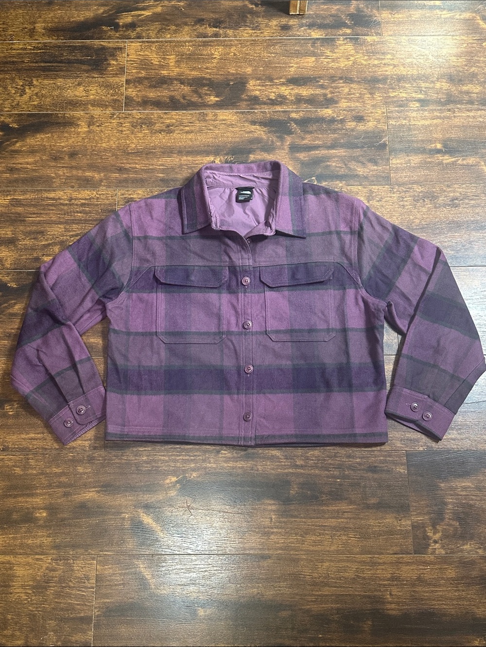 💜 The North Face Purple Plaid Cotton Flannel Shacket Women’s L